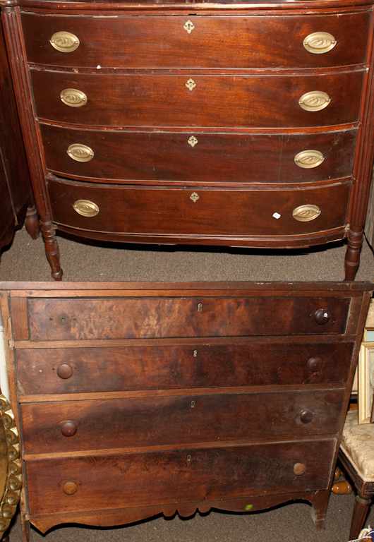 Appraisal: Federal mahogany chest of drawers in the Sheraton style and