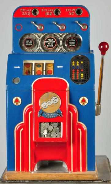 Appraisal: Jennings Triplex Slot Machine Description Working Exceptional original condition This