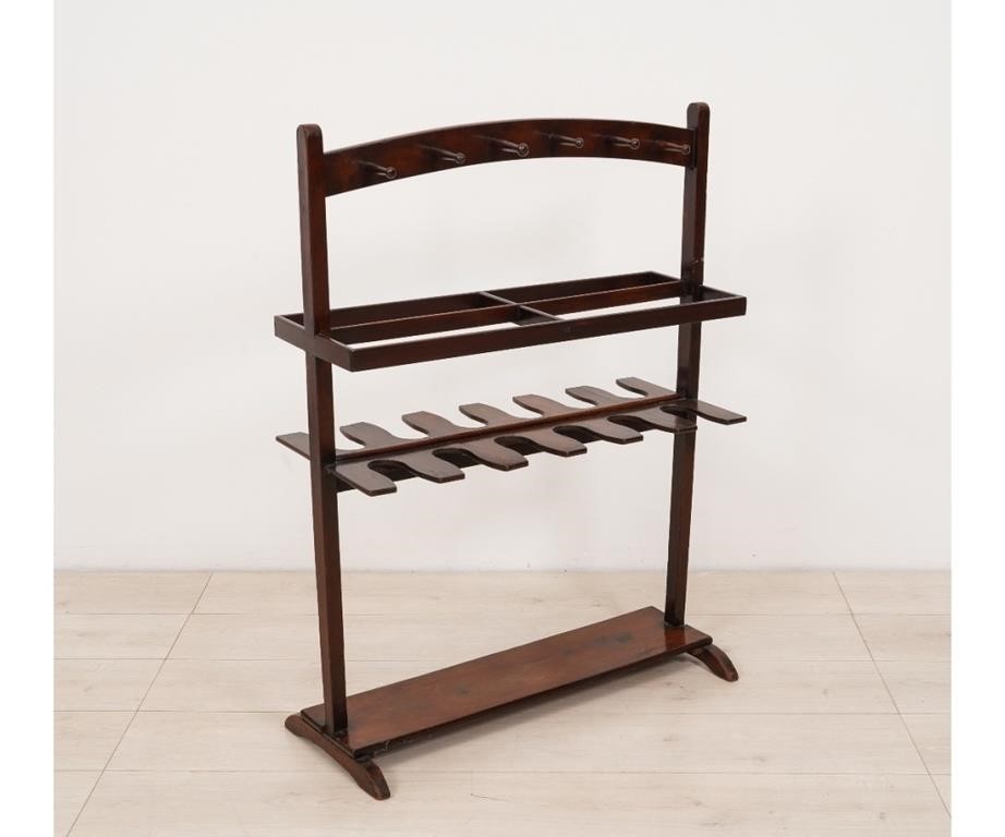 Appraisal: Georgian mahogany double-sided boot and whip rack th c h