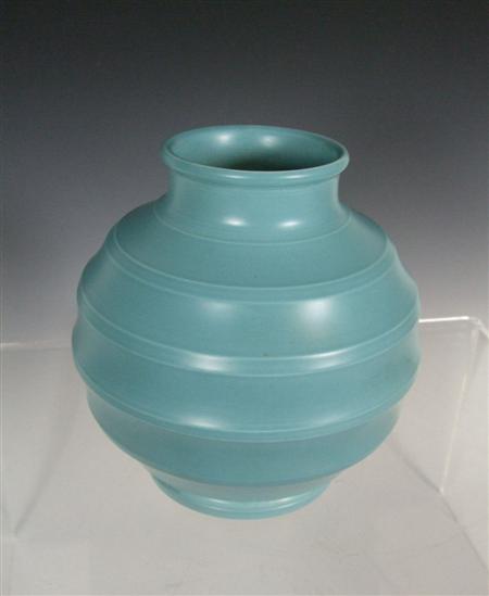 Appraisal: KEITH MURRAY FOR WEDGWOOD OVOID VASE CIRCA glazed earthenware the