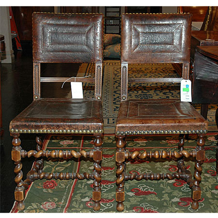 Appraisal: Set of Ten Baroque Style Walnut Dining Chairs Estimate -