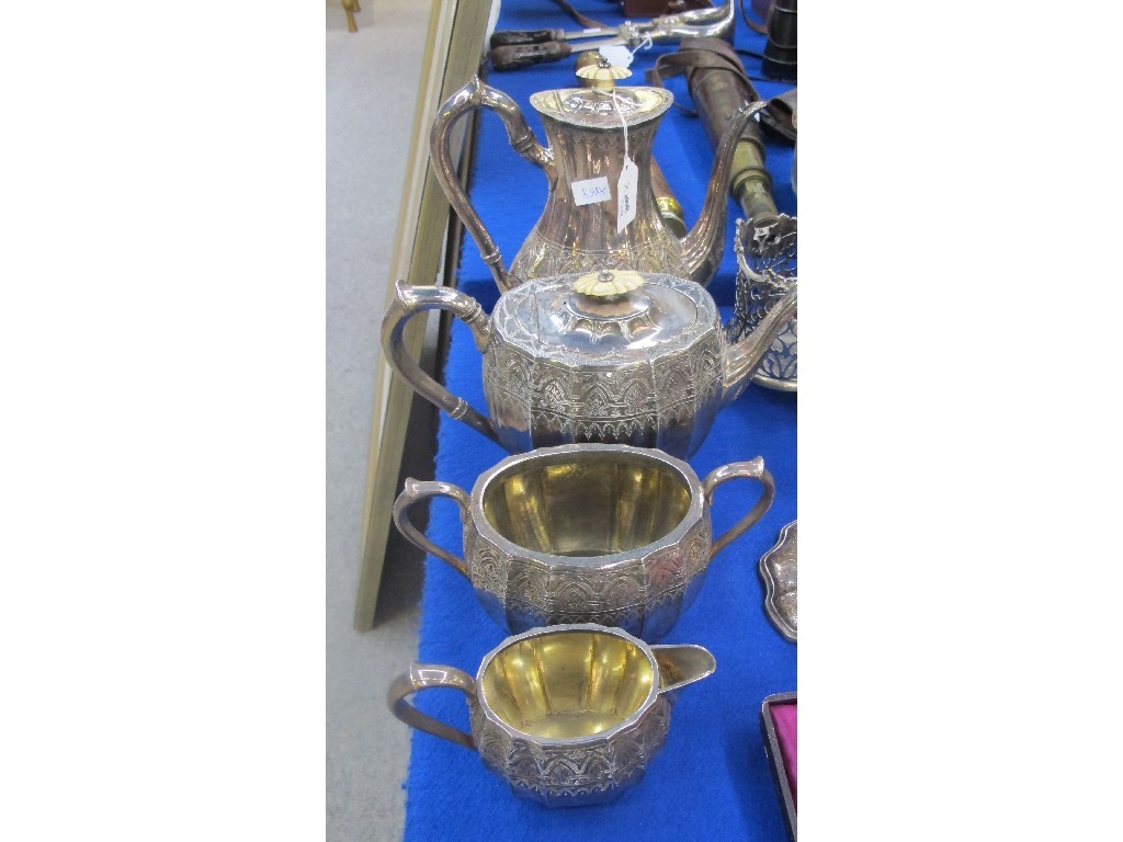 Appraisal: A four piece silver plated tea service