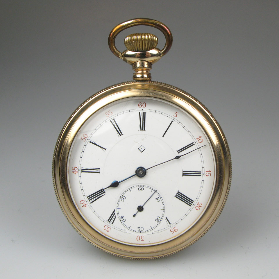 Appraisal: T Eaton Openface Pocket Watch circa size jewels lever escapement