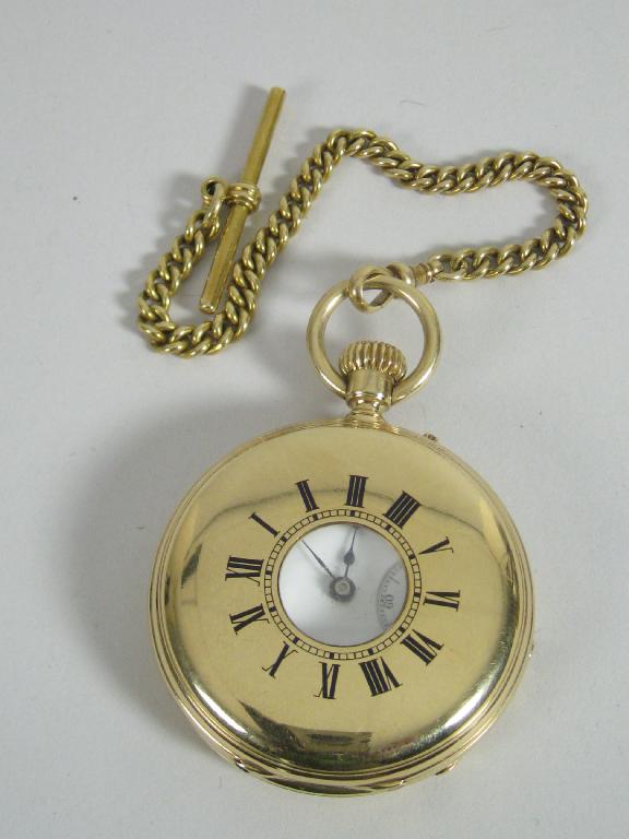 Appraisal: An k gold cased half hunter Pocket Watch with white