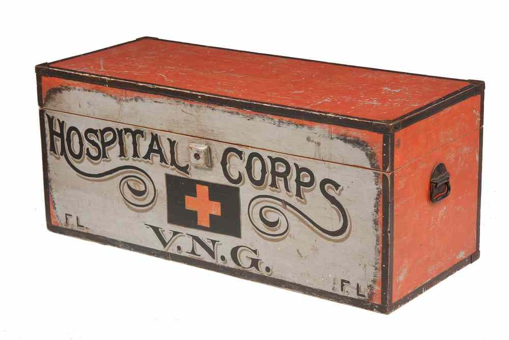 Appraisal: EARLY HOSPITAL CORPS TRUNK - Circa Virginia National Guard Hospital