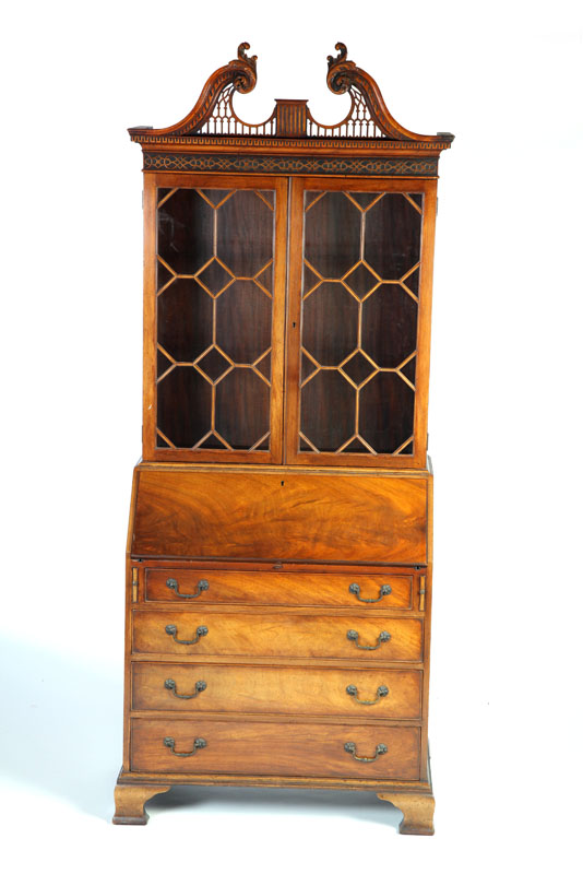 Appraisal: CHIPPENDALE-STYLE SECRETARY BOOKCASE American st half- th century mahogany with