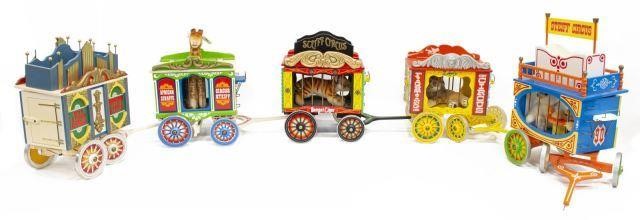 Appraisal: lot of German Steiff Circus Train made up of painted