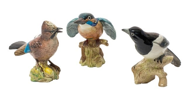 Appraisal: Three Beswick wild birds magpie No jay No and kingfisher