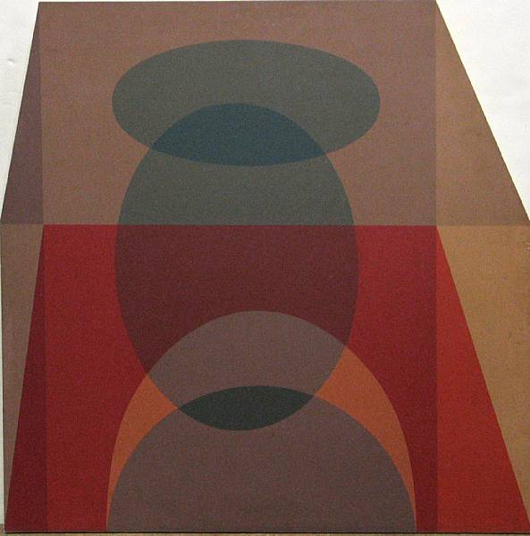 Appraisal: Benjamin Frazier Cunningham American - Scarlet Tesseract Diptych color screenprints