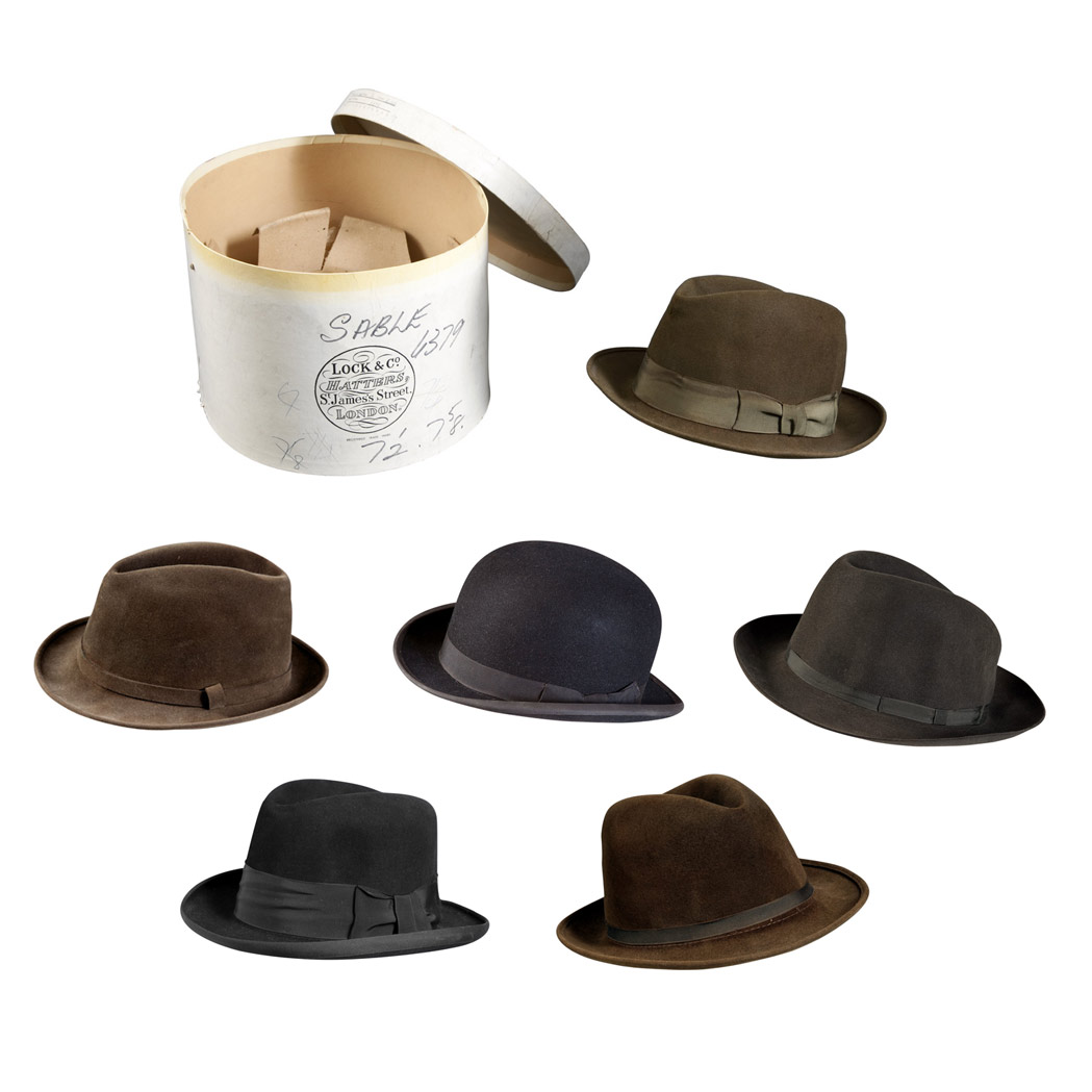 Appraisal: Group of Lock Co Hats Comprising a black felt derby