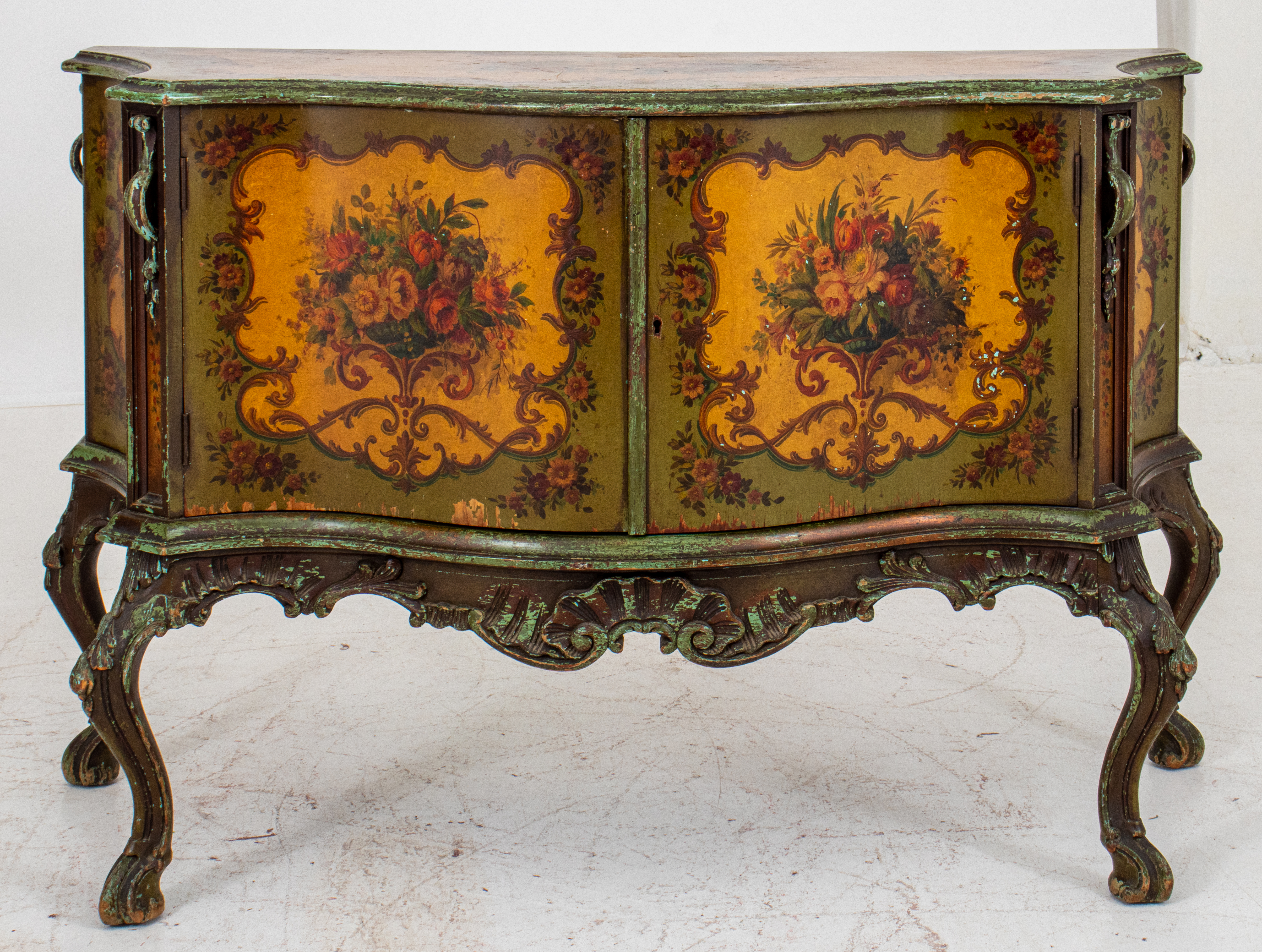 Appraisal: VENETIAN ROCOCO REVIVAL LACCA POVERA COMMODE Venetian rococo revival 'lacca