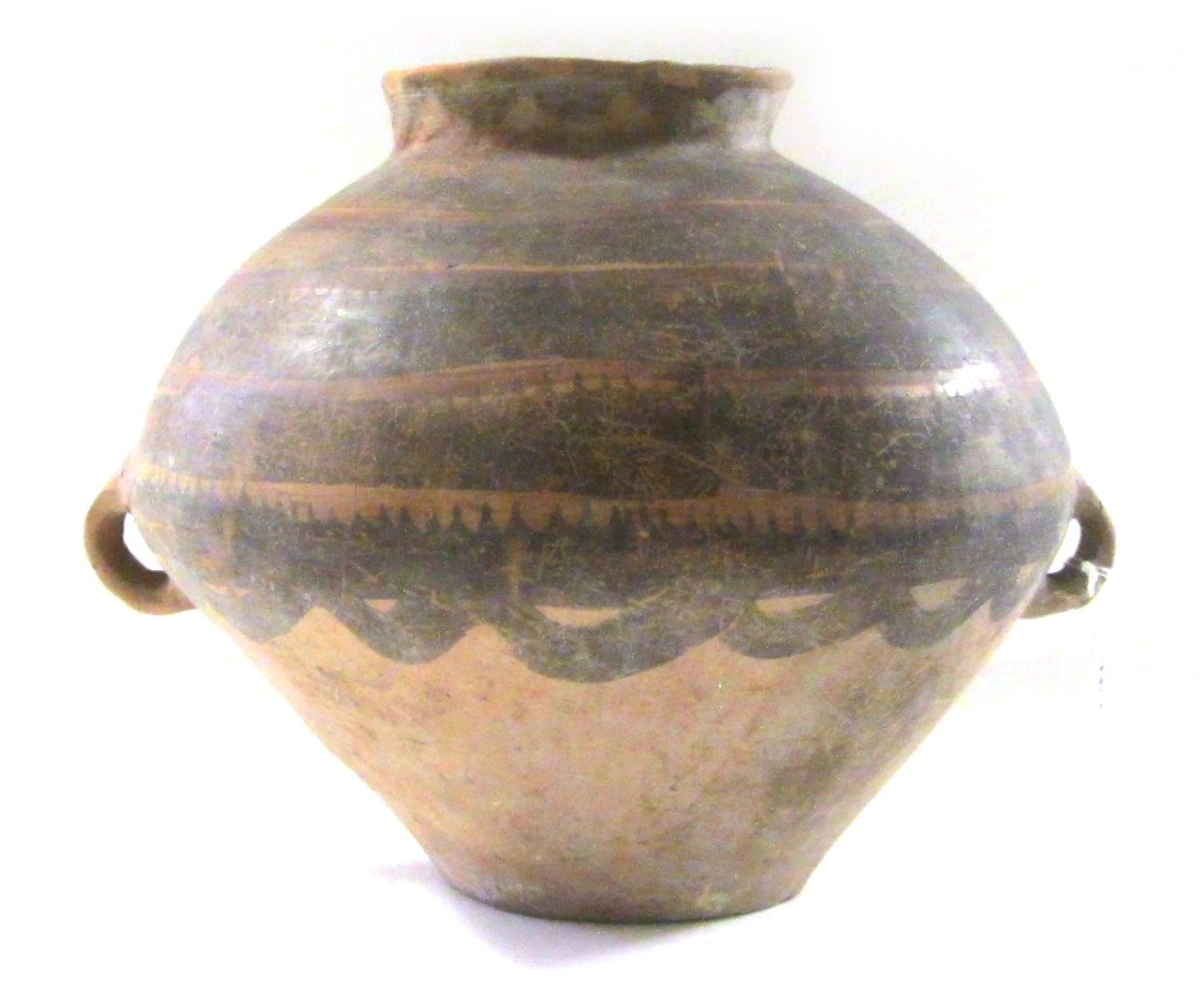 Appraisal: A Chinese painted pottery jar probably Neolithic period of compressed