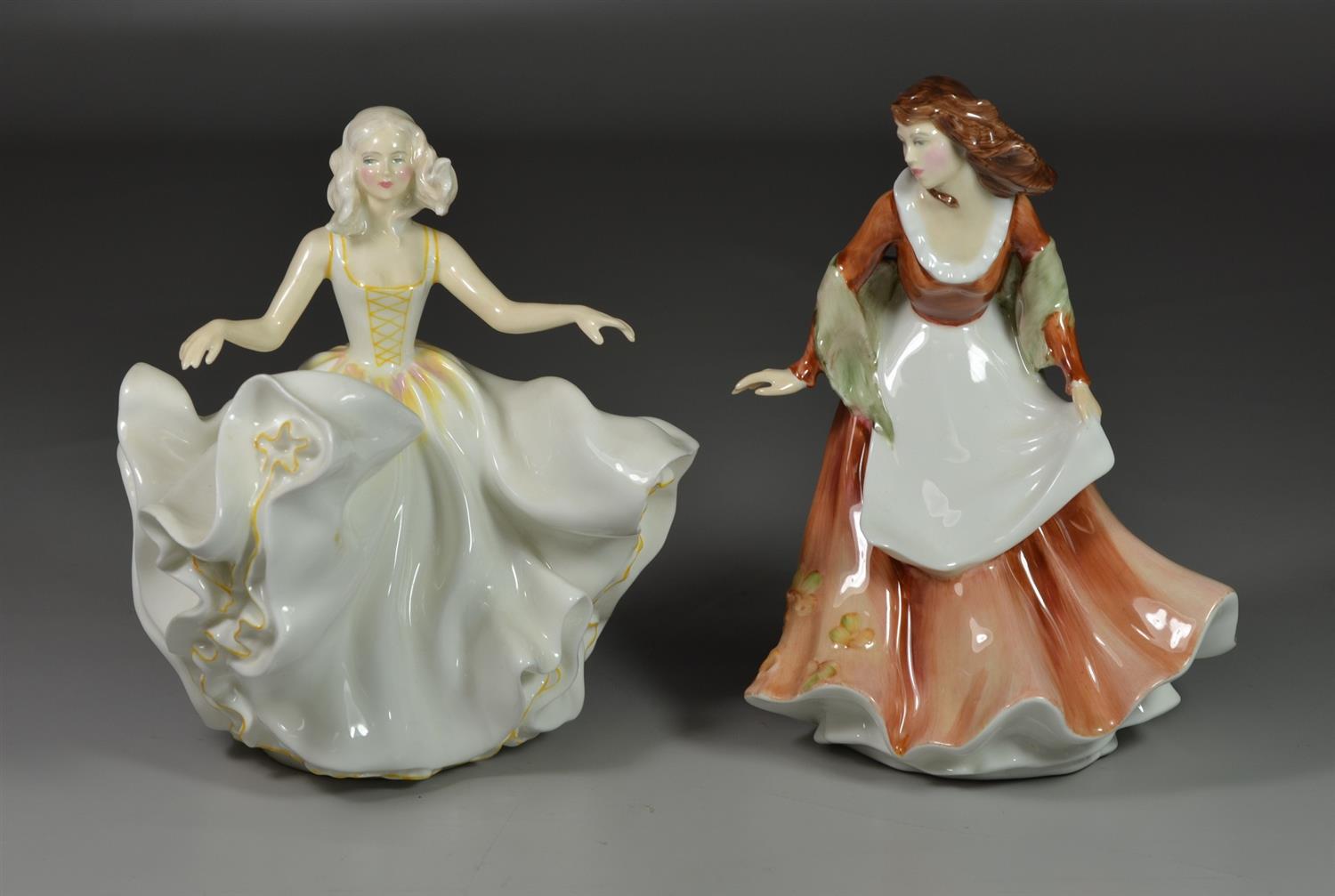 Appraisal: Royal Doulton bone china figurines Sweet Seventeen HN Autumntime HN