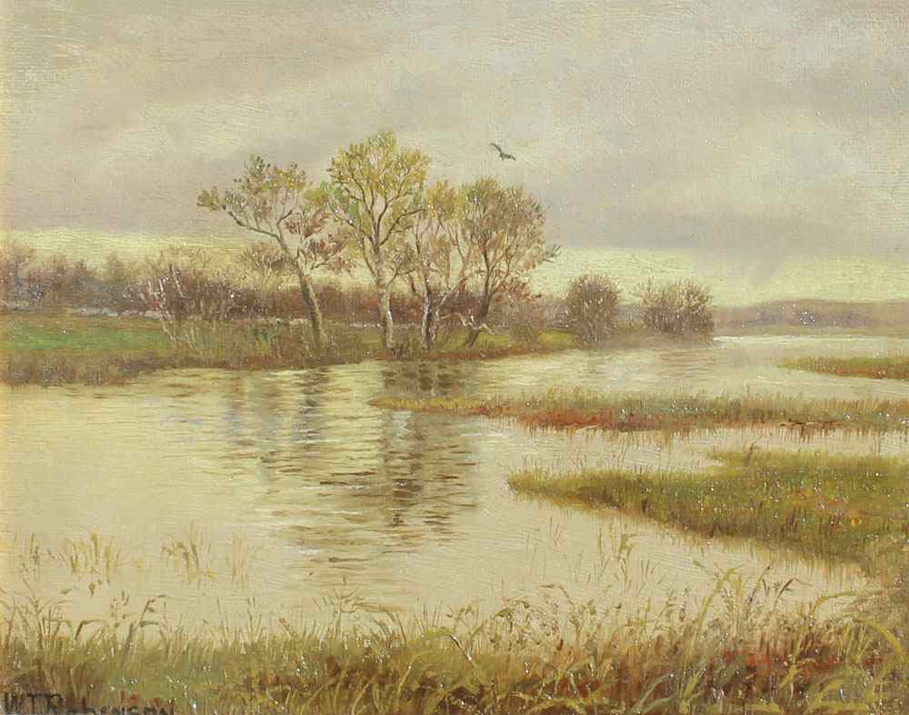 Appraisal: ROBINSON William T American - Pastoral River Scene OIL Canvas