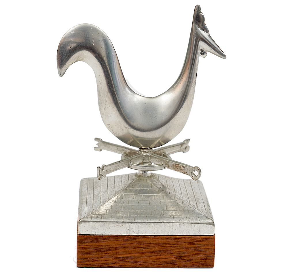 Appraisal: Bernard Chaudron Ateliers Pewter Paper Weight Bernard Chaudron pewter rooster