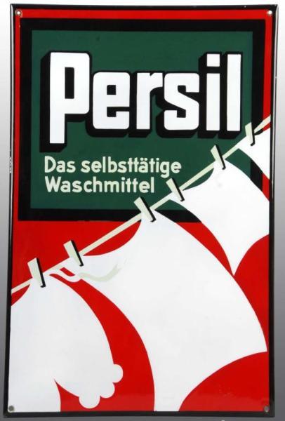 Appraisal: Porcelain Persil Soap Sign Description European Condition Near Mint Size