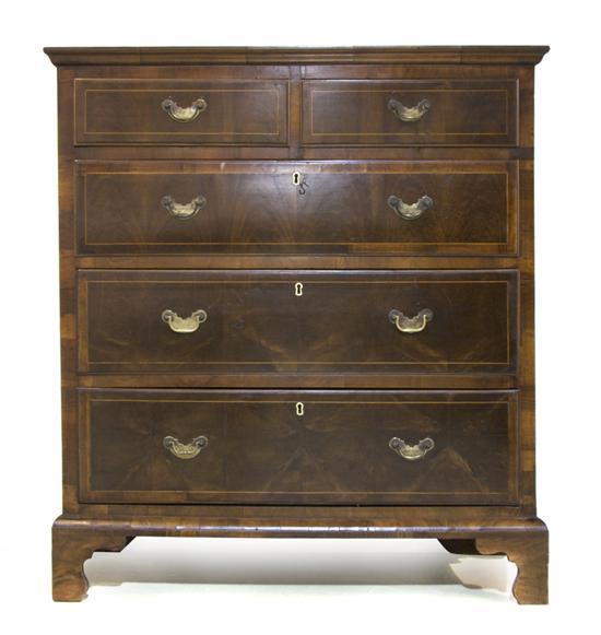 Appraisal: George III Mahogany Chest of Drawers having rectangular banded top