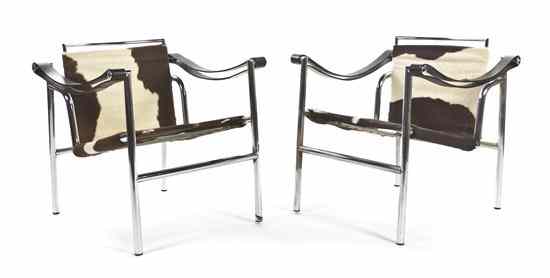 Appraisal: A Pair of Basculant Armchairs attributed to Le Corbusier each