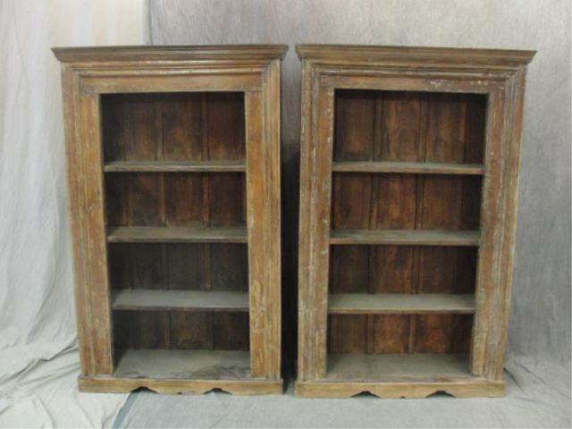 Appraisal: Pair of th Century Open Front Bookcases Cabinets From a