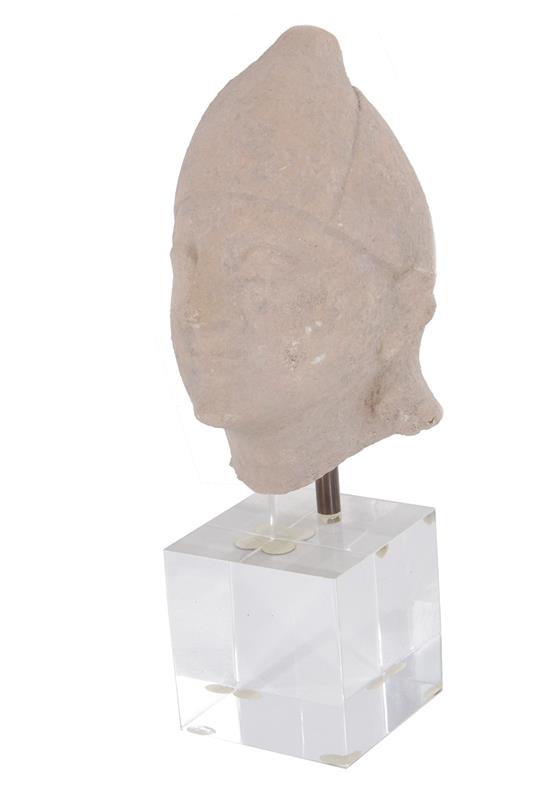 Appraisal: Ancient Greek carved stone head Cyprus Archaic period circa BC