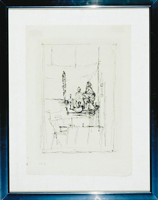 Appraisal: Alberto Giacometti French Swiss - THE STUDIO lithograph framed stamped