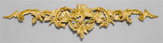 Appraisal: CARVED ELEMENT South German th century Pierced and carved gilt