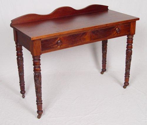 Appraisal: TH C WALNUT WRITING TABLE WITH PENNSYLVANIA TYPE CARVED LEGS