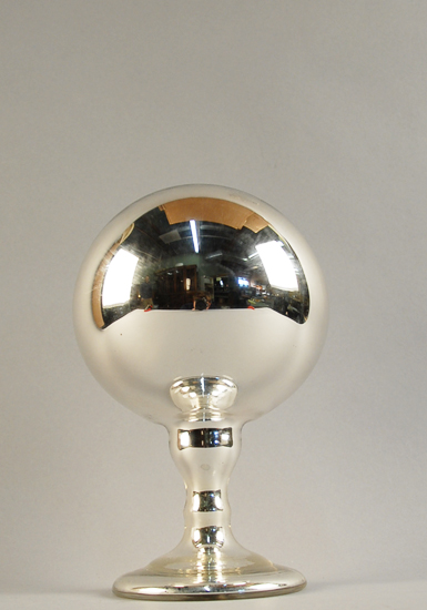 Appraisal: Early th C Mercury Glass Ball on a Self Stand