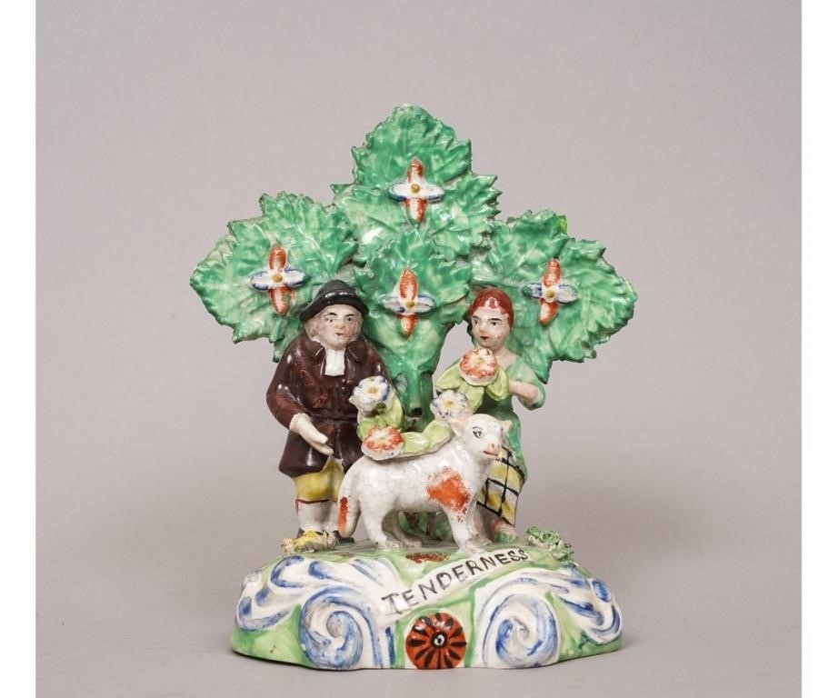 Appraisal: Staffordshire figure titled Tenderness depicting a male and female figure