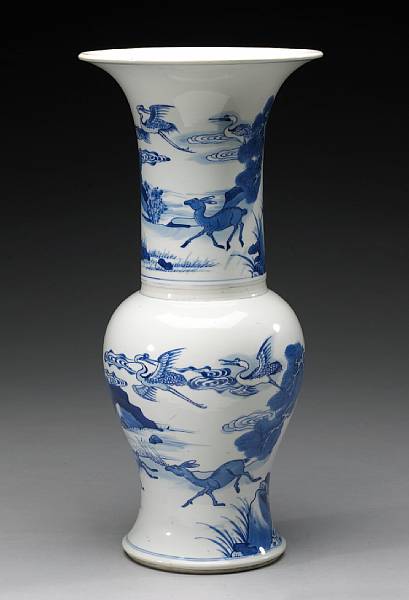 Appraisal: A blue and white porcelain yenyen vase Kangxi Period Its