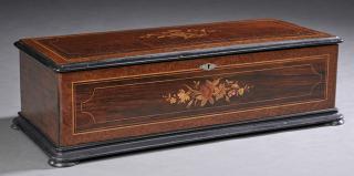 Appraisal: Large English Floral Marquetry Inlaid Burled Walnu Large English Floral