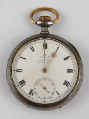 Appraisal: An Omega pocket watch in steel case with seconds dial