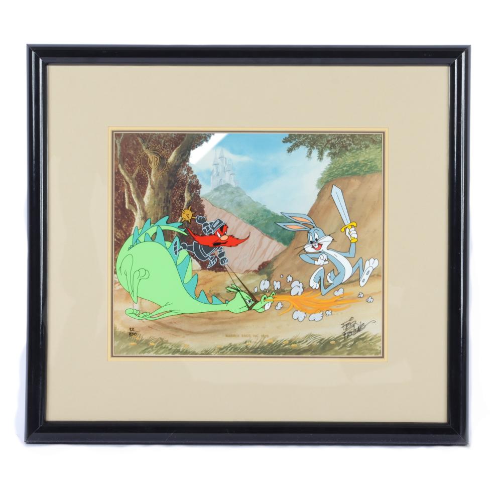 Appraisal: FRIZ FRELENG SIGNED KNIGHTY KNIGHT BUGS ANIMATION CELFriz Freleng Signed