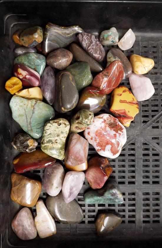 Appraisal: MIXED TUMBLED STONES Australia One kilo of tumbled gemstones that