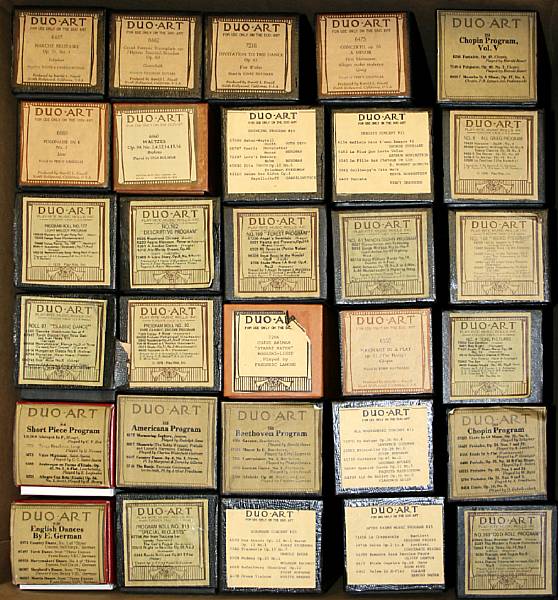 Appraisal: A collection of Duo Art piano rolls approximately rolls