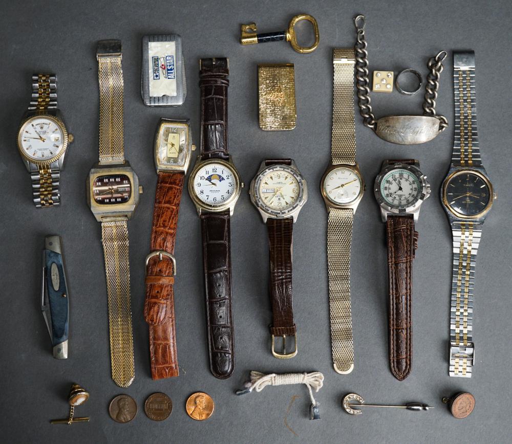 Appraisal: COLLECTION OF ASSORTED MEN'S WRISTWATCHES INCLUDING A GOLD-FILLED MANUAL-WIND BULOVA