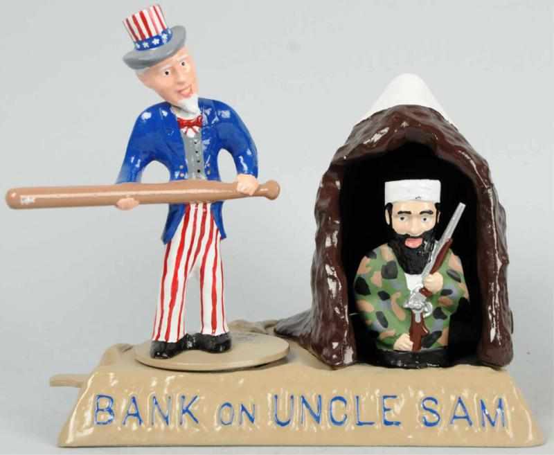 Appraisal: Cast Iron Bank on Uncle Sam Mechanical Bank Charles Reynolds