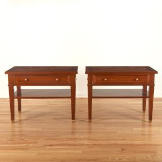 Appraisal: Pair Neo-Directoire style mahogany side tables Late th c custom