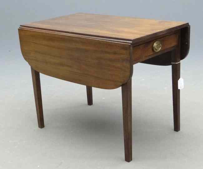 Appraisal: th c single drawer Pembroke table with shaped leaves Top