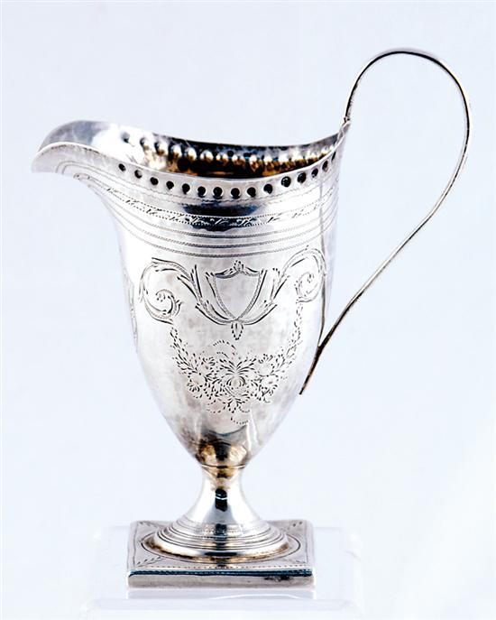 Appraisal: Georgian sterling helmet-form creamer London dated probably Peter Anne Bateman