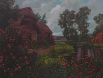 Appraisal: After Louis Aston Knight American - A rustic English cottage