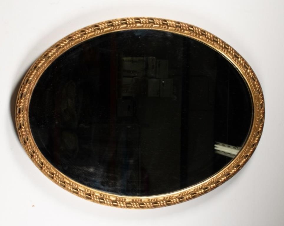 Appraisal: Oval gilded mirror Minor loss to gilt on bottom and