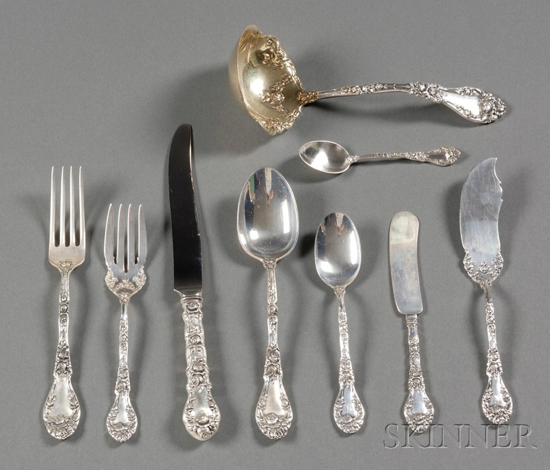 Appraisal: Durgin Sterling Marechal Niel Pattern Flatware Service for Eight comprising