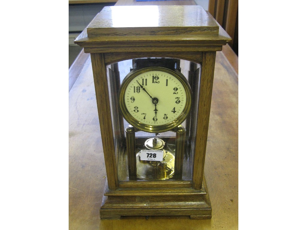 Appraisal: Gustav Becker four glass tortion clock the backplate bearing the