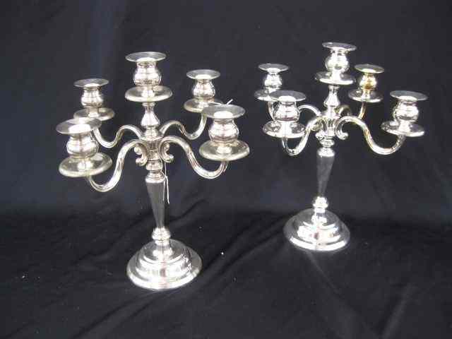 Appraisal: Pair of Silverplate Candelabra five light '' tall excellent