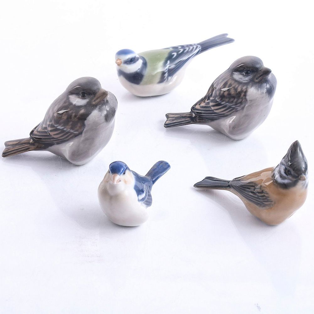 Appraisal: ROYAL COPENHAGEN BIRD FIGURINES Backstamps on bottom Issued th c