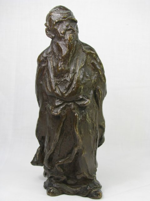 Appraisal: Small bronze sculpture of an Asian sage No signature or