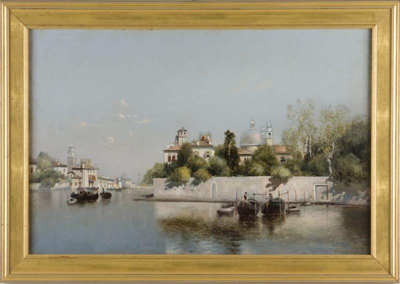 Appraisal: Warren Sheppard NJ - Venetian Canal oil on canvas laid