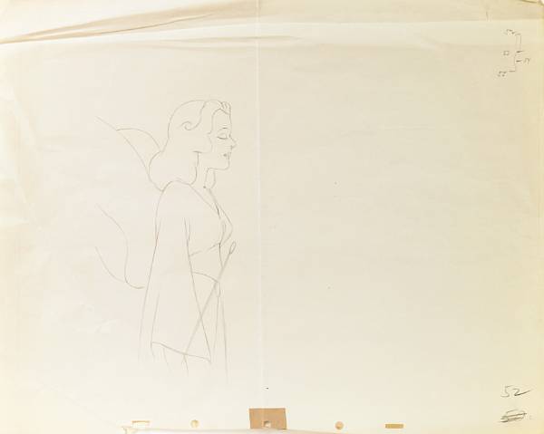 Appraisal: A Walt Disney animation drawing from Pinocchio graphite on paper