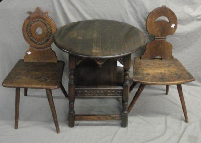 Appraisal: Tavern Table together with Tavern Chairs From an Orange County